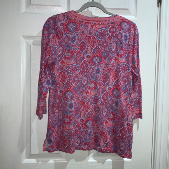 Talbots Pima cotton blend tunic top medallion print Sz MP - Picture 5 of 8